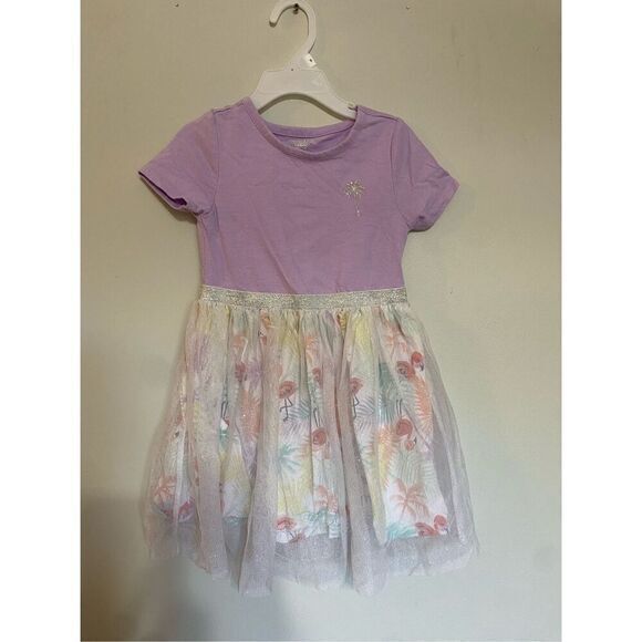 No Brand Other - Little girls size, small purple, flamingo, short sleeve dress